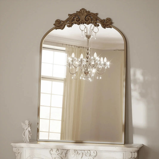 26"x38" Arched Vanity Wall Mirror Decorative Vintage Bathroom Mirror
